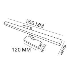 Applique LED pour salle de bain au-dessus du miroir 12W, 850 lm, 4200K, IP45, chrome, KARTAL-12