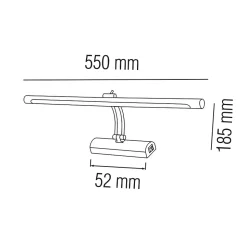 Applique LED pour salle de bain au-dessus du miroir 12W, 850 lm, 4200K, IP45, noir, ANKA-12