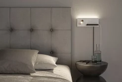 Applique LED Serra USB C 2700K 520lm / 180lm 230V 5,5W / 2,6W gradable Blanc dépoli Noir mat