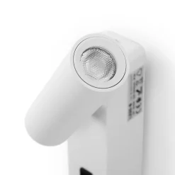 Applique LED 2W 3000K orientable en aluminium blanc avec interrupteur à bouton PISA le montage sur têtes de lit ou surfa