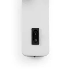 Applique LED 2W 3000K orientable en aluminium blanc avec interrupteur à bouton PISA le montage sur têtes de lit ou surfa