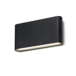 Applique LED 12W SAFATA IP54 pour extérieurintérieur design rectangulaire en aluminium noir éclairage haut et bas 4000K