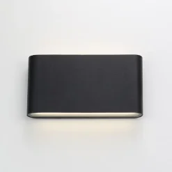 Applique LED 12W SAFATA IP54 pour extérieurintérieur design rectangulaire en aluminium noir éclairage haut et bas 4000K