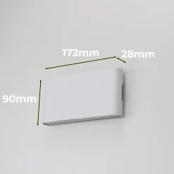 Applique LED 12W SAFATA IP54 pour extérieurintérieur design rectangulaire en aluminium blanc éclairage haut et bas 4000K