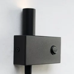 Applique liseuse double lumière épurée noire - Nanda