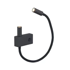 Applique liseuse double lumière épurée noire - Nanda