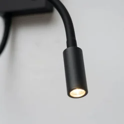 Applique liseuse double lumière épurée noire - Nanda