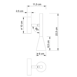Applique liseuse noire orientable au design moderne - Holen