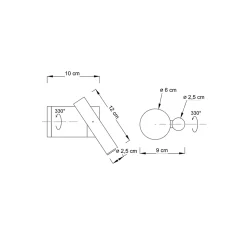 Applique liseuse orientable et dimmable design chromé - Isévia