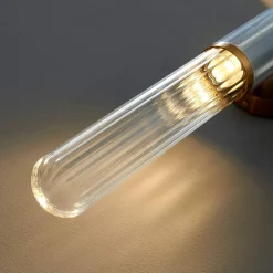 Applique longiligne argent et or double éclairage - Hita