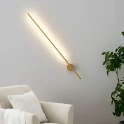 Applique longiligne dorée lumière LED - Mandal