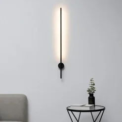 Applique longiligne noire lumière indirecte LED - Mandal