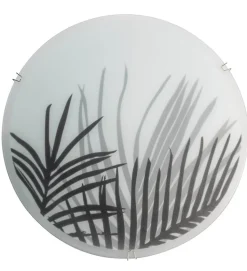 Applique luminaire plafonnier ou mural ronde en verre avec motifs design