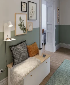 Applique Malena USB C GU10 230V max. 5W Blanc dépoli