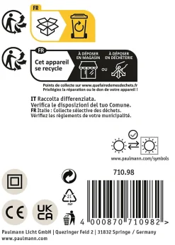 Applique Malena USB C GU10 230V max. 5W Blanc dépoli