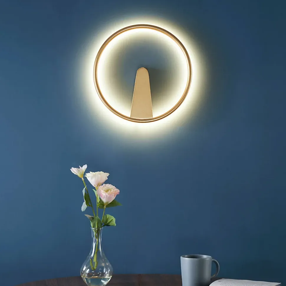 Applique minimaliste cercle LED doré - Scott
