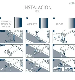 Applique miroir de salle de bain LED à crochets multiples - Dimmable de 3000K à 5700K - 30cm - Modèle Lyra