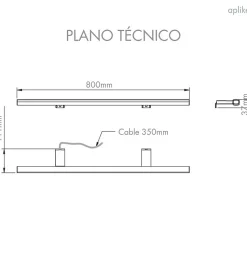 Applique miroir de salle de bain LED à crochets multiples - Dimmable de 3000K à 5700K - 80cm - Modèle Lyra