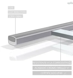 Applique miroir de salle de bain LED à crochets multiples - Dimmable de 3000K à 5700K - 80cm - Modèle Lyra