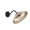 Applique métal et rotin naturel E27 15W IP44 Esterel L.30 x l.420 x H.24 x P.42 cm
