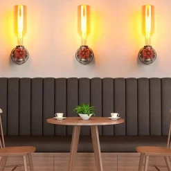 Applique Mural Industriel Robinet Style Steampunk avec Tuyau E27 Finition Dorée Rustique Lumière Rétro pour Chambre et S