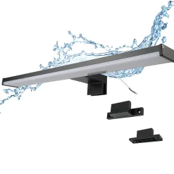 Applique Mural LED Slim pour Salle de Bain et Miroir en Aluminium8W40cmIP44 Lumière Blanche Neutre 4000K Noir