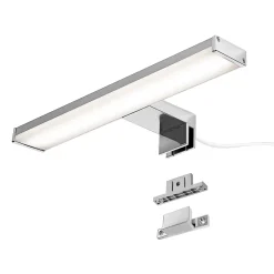 Applique mural LED 8W 30 cm IP44 pour salle de bain miroir et meubleslim en aluminium chromé avec lumière blanche neutre