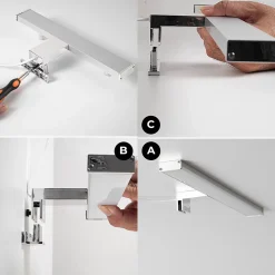 Applique mural LED 8W 30 cm IP44 pour salle de bain miroir et meubleslim en aluminium chromé avec lumière blanche neutre