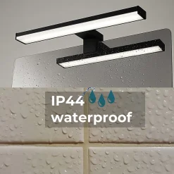 Applique mural LED 8W 30 cm IP44 pour salle de bain miroir et meuble slim en aluminium noir mat avec lumière blanche neu