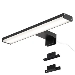 Applique mural LED 8W 30 cm IP44 pour salle de bain miroir et meuble slim en aluminium noir mat avec lumière blanche neu