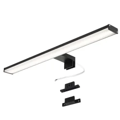 Applique mural LED 12W 50 cm IP44 pour salle de bain miroir et meubleslim en aluminium noir mat avec lumière blanche neu