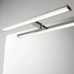 Applique mural LED 12W 50 cm IP44 pour salle de bain miroir et meuble slim en aluminium chromé avec lumière blanche neut