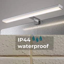 Applique mural LED 12W 50 cm IP44 pour salle de bain miroir et meuble slim en aluminium chromé avec lumière blanche neut