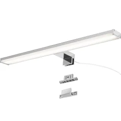 Applique mural LED 12W 50 cm IP44 pour salle de bain miroir et meuble slim en aluminium chromé avec lumière blanche neut