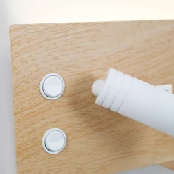 Applique mural 7W spot orientable 3W avec port USB et Type C interrupteurs lumière 2700K spot gauche en métal effet bois