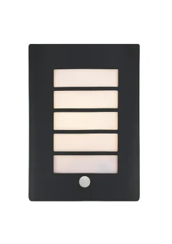 Applique murale à détection Grandy E27 40W IP44 GoodHome gris anthracite