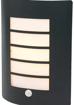 Applique murale à détection Grandy E27 40W IP44 GoodHome gris anthracite