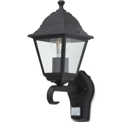 Applique murale à détection Varennes E27 60W IP44 GoodHome noir