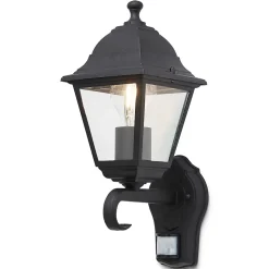 Applique murale à détection Varennes E27 60W IP44 GoodHome noir