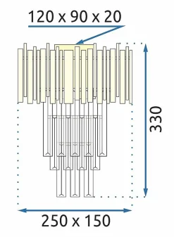 APPLIQUE MURALE 312357 GOLD 33X25X33CM