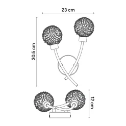 Applique murale 2 têtes Phaidros G9 IP20 argent