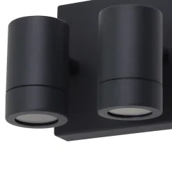 Applique murale 2 têtes Tongoa GU10 25W IP44 Goodhome gris