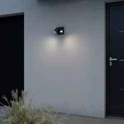 Applique murale 2 têtes Tongoa GU10 25W IP44 Goodhome gris