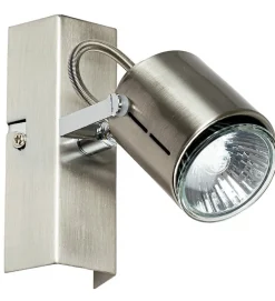 Applique murale aluminium brosse 1 Spot orientable inclinable 42W GU10 design