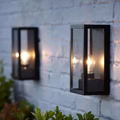 Applique murale Ambler E27 IP44 GoodHome noir