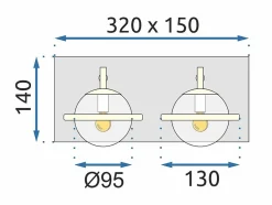 APPLIQUE MURALE APP1221-2W BLACK