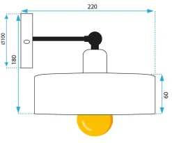 APPLIQUE MURALE APP1332-1W BLACK GOLD