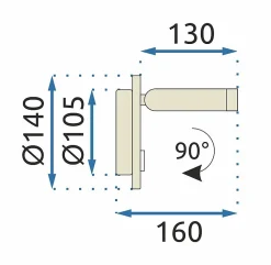 APPLIQUE MURALE APP1614-1W BLACK