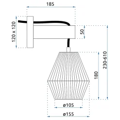 APPLIQUE MURALE APP1149-1W BROWN