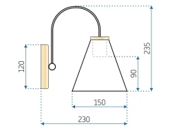 APPLIQUE MURALE APP932-1W FOREST BLACK
